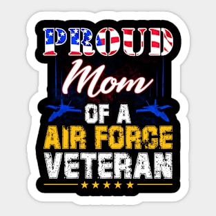 Proud Mom Of A Air Force Veteran-Vintage American Flag Sticker